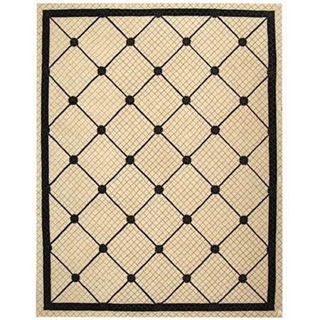 Safavieh 4 x 4 ft. Round Contemporary Newport Ivory and Black Hand Hooked Rug NPT429A-4R
